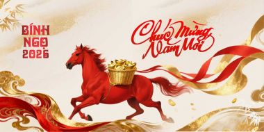 Background Trang Trí Tiệc Tất Niên Cho Ngân Hàng 2026