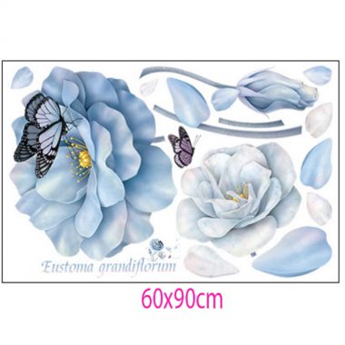 Hoa Hồng xanh 3D và bướm