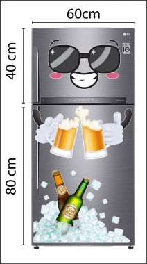 Decal trang trí tủ lạnh vui 1 chút cùng beer
