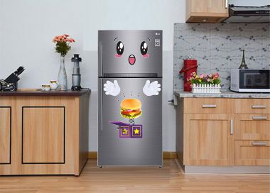 Decal trang trí tủ lạnh Hamburger