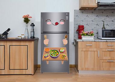 Decal trang trí tủ lạnh mâm cơm gia đình