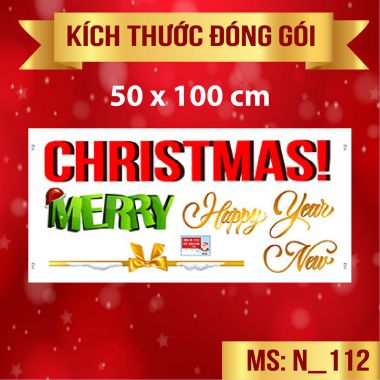 DECAL TRANG TRÍ NOEL CHỮ MERRY CHRISTMAS AND HAPPY NEW YEAR 2