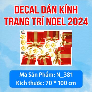DECAL TRANG TRÍ GIÁNG SINH 2025 SẮC ĐỎ MÙA NOEL