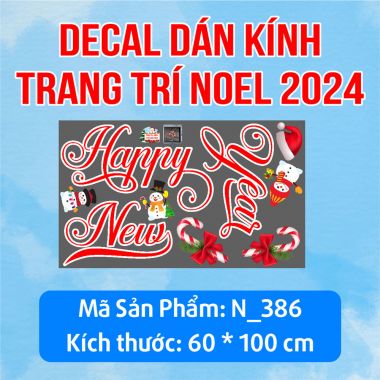 DECAL TRANG TRÍ GIÁNG SINH ÔNG GIÀ NOEL VÀ NGƯỜI TUYẾT DƯỚI HÀNG THÔNG XANH 