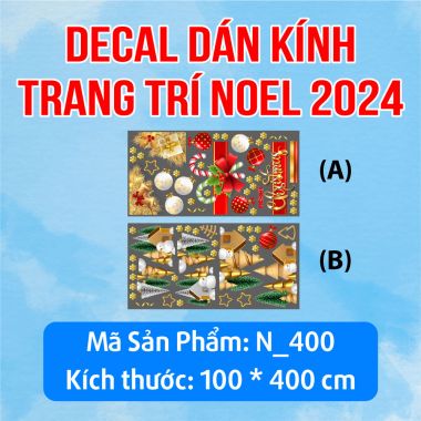 DECAL TRANG TRÍ GIÁNG SINH SET CHÂU VÀ HÀNG THÔNG XANH