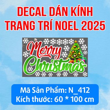 DECAL TRANG TRÍ GIÁNG SINH CHO CỬA HÀNG ĐIỆN THOẠI NHỮNG NGƯỜI BẠN NOEL TRÊN CÁNH ĐỒNG TUYẾT