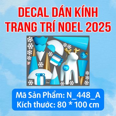 DECAL TRANG TRÍ GIÁNG SINH TUẦN LỘC VÀ HÀNG THÔNG XANH PASTEL 2