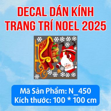 DECAL TRANG TRÍ GIÁNG SINH CHO CỬA HÀNG ĐIỆN THOẠI NHỮNG NGƯỜI BẠN NOEL TRÊN CÁNH ĐỒNG TUYẾT