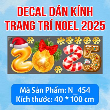 DECAL TRANG TRÍ GIÁNG SINH 2025 PHỤ KIỆN GIÁNG SINH SẮC MÀU