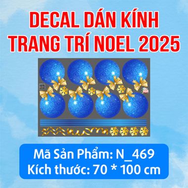 DECAL TRANG TRÍ GIÁNG SINH 2025 CẶP ĐÔI NGƯỜI TUYẾT BÊN CÂY THÔNG