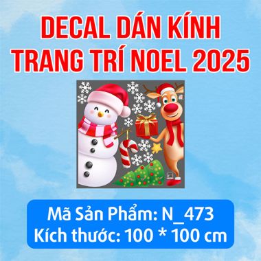 DECAL TRANG TRÍ GIÁNG SINH CHO CỬA HÀNG ĐIỆN THOẠI NHỮNG NGƯỜI BẠN NOEL TRÊN CÁNH ĐỒNG TUYẾT