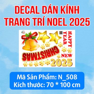 DECAL TRANG TRÍ GIÁNG SINH MERRY CHRISMAST AND HAPPY NEW YEAR 2025