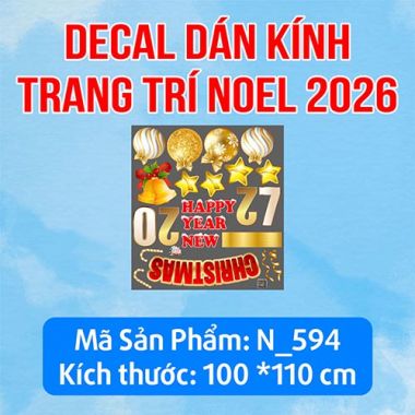 DECAL TRANG TRÍ NOEL VÀ NĂM MỚI CHUÔNG VÀNG 2027