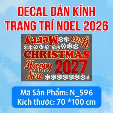 DECAL TRANG TRÍ MERRY CHRISMAST AND HAPPY NEW YEAR 2027