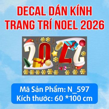 DECAL TRANG TRÍ NOEL 2027 HỘP QUÀ VÀ BÔNG TUYẾT