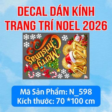 DECAL TRANG TRÍ NOEL MERRY CHIRSMAST 2027