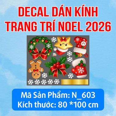 DECAL DÁN KÍNH TRANG TRÍ NOEL DÂY TREO PHỤ KIỆN