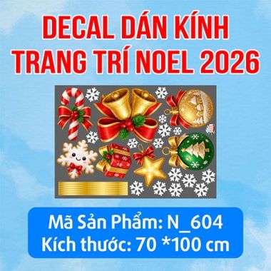 DECAL DÁN KÍNH TRANG TRÍ NOEL CHUÔNG VÀ CÁC HỘP QUÀ TREO