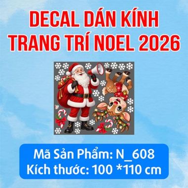 DECAL TRANG TRÍ NOEL CHO TRƯỜNG MẦM NON TUẦN LỘC VÀ ÔNG GIÀ NOEL