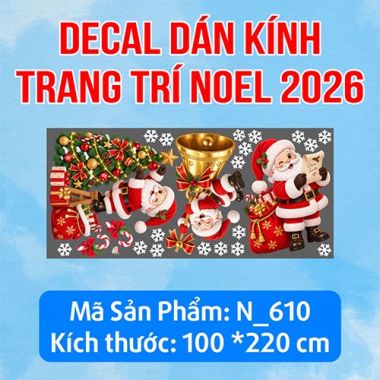 DECAL TRANG TRÍ GIÁNG SINH ÔNG GIÀ NOEL ĐỦ LOẠI