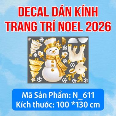 DECAL TRANG TRÍ NOEL NGƯỜI TUYẾT VÀ TUẦN LỘC TRẮNG