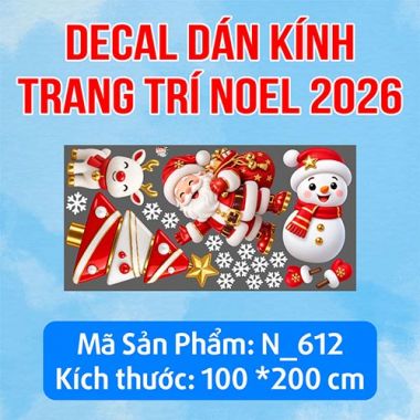 DECAL TRANG TRÍ GIÁNG SINH ÔNG GIÀ NOEL VÀ NGƯỜI TUYẾT ĐỎ