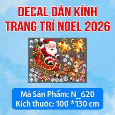 DECAL TRANG TRÍ GIÁNG SINH ÔNG GIÀ NOEL TRÊN XE TUẦN LỘC