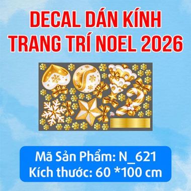 DECAL DÁN KÍNH NOEL CHO QUÁN CAFE DÂY TREO PHỤ KIỆN