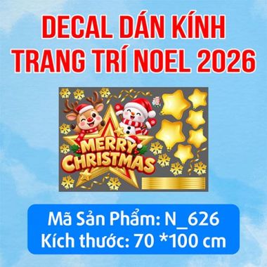 DECAL DÁN KÍNH TRANG TRÍ NOEL DÂY TREO NGÔI SAO