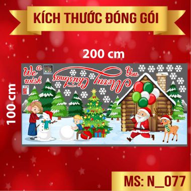 DECAL TRANG TRÍ NOEL  COMBO WE WISH YOU A MERRY CHRISTMAS