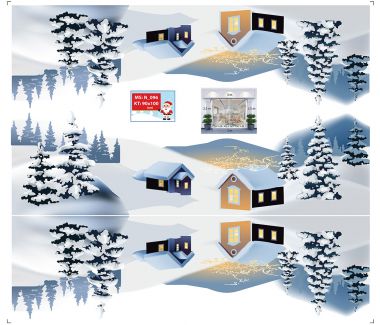 Decal trang trí Noel 2021 cánh đồng và ngôi nhà tuyết 3