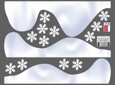 Decal trang trí Noel 2021 tuyết rủ và bông tuyết 3
