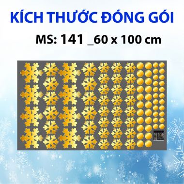 DECAL TRANG TRÍ NOEL BÔNG TUYẾT VÀNG