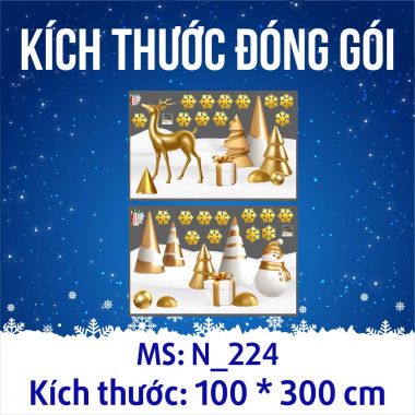 DECAL TRANG TRÍ GIÁNG SINH TIỂU CẢNH NOEL SẮC VÀNG