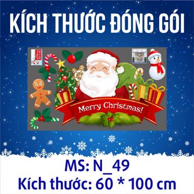 Decal trang trí Noel Ông già noel đón chào