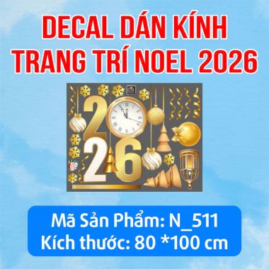 DECAL TRANG TRÍ NOEL CHO TIỆM SPA NHỮNG CÂY THÔNG XANH VÀNG TRANG TRÍ