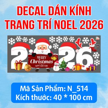 DECAL TRANG TRÍ NOEL 2026 ÔNG GIÀ NOEL