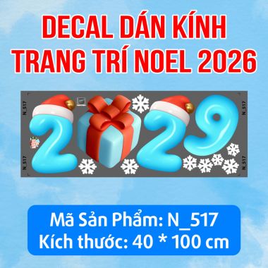 DECAL TRANG TRÍ NOEL 2026 XANH PASTEL