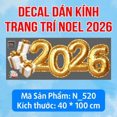 DECAL TRANG TRÍ NOEL 2026 VÀNG ĐỒNG