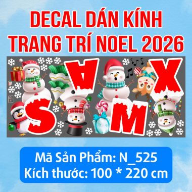 DECAL TRANG TRÍ NOEL NGƯỜI TUYẾT CHÀO XMAS