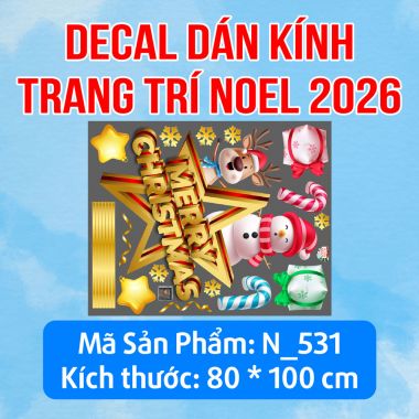 DECAL TRANG TRÍ NOEL DÂY TREO TRANG TRÍ NGÔI SAO