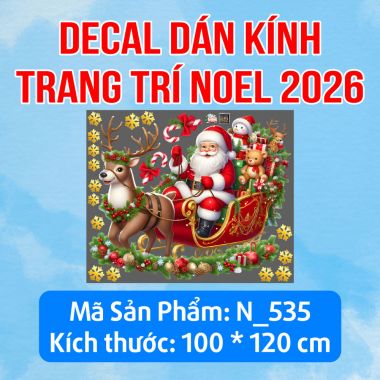 DECAL TRANG TRÍ NOEL ÔNG GIÀ NOEL TRÊN XE TUẦN LỘC VÀ NHỮNG MÓN QUÀ