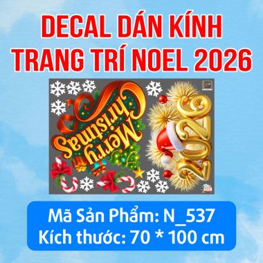 DECAL TRANG TRÍ NOEL MERRY CHIRSMAST 2026