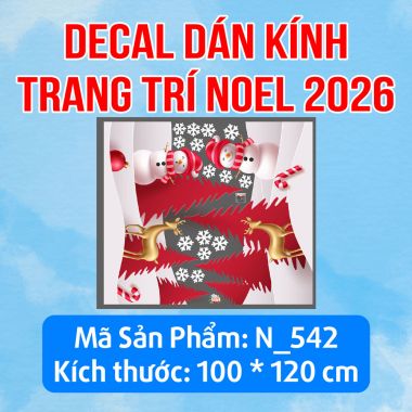 TRANG TRÍ NOEL TIỆM TRÀ SỮA NHỮNG QUẢ CHÂU TRẮNG ĐỎ VÀ ĐÔI NGƯỜI TUYẾT ĐỎ