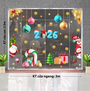 DECAL TRANG TRÍ NOEL CHO TRƯỜNG MẦN NON NHỮNG NGƯỜI BẠN VÀ QUÀ TẶNG