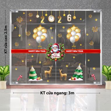 TRANG TRÍ GIÁNG SINH CHO CỬA HÀNG TIỆN LỢI ÔNG GIÀ NOEL VÀ DÂY RUY BĂNG ĐỎ