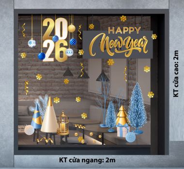 DECAL TRANG TRÍ GIÁNG SINH CHO QUÁN CAFE NHỮNG CÂY THÔNG XANH 2026