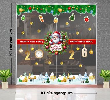 TRANG TRÍ GIÁNG SINH CHO TIỆM SPA DÂY RUY BĂNG ĐỎ ÔNG GIÀ NOEL DƯỚI CÁNH ĐỒNG TUYẾT