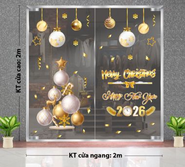 TRANG TRÍ NOEL CHO TIỆM NAIL NHỮNG QUẢ CHÂU VÀNG TRANG TRÍ