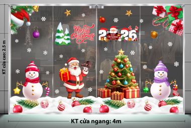 TRANG TRÍ GIÁNG SINH 2026 CHO KHÁCH SẠN ÔNG GIÀ NOEL BÊN CÂY THÔNG VÀ CẶP ĐÔI NGƯỜI TUYẾT